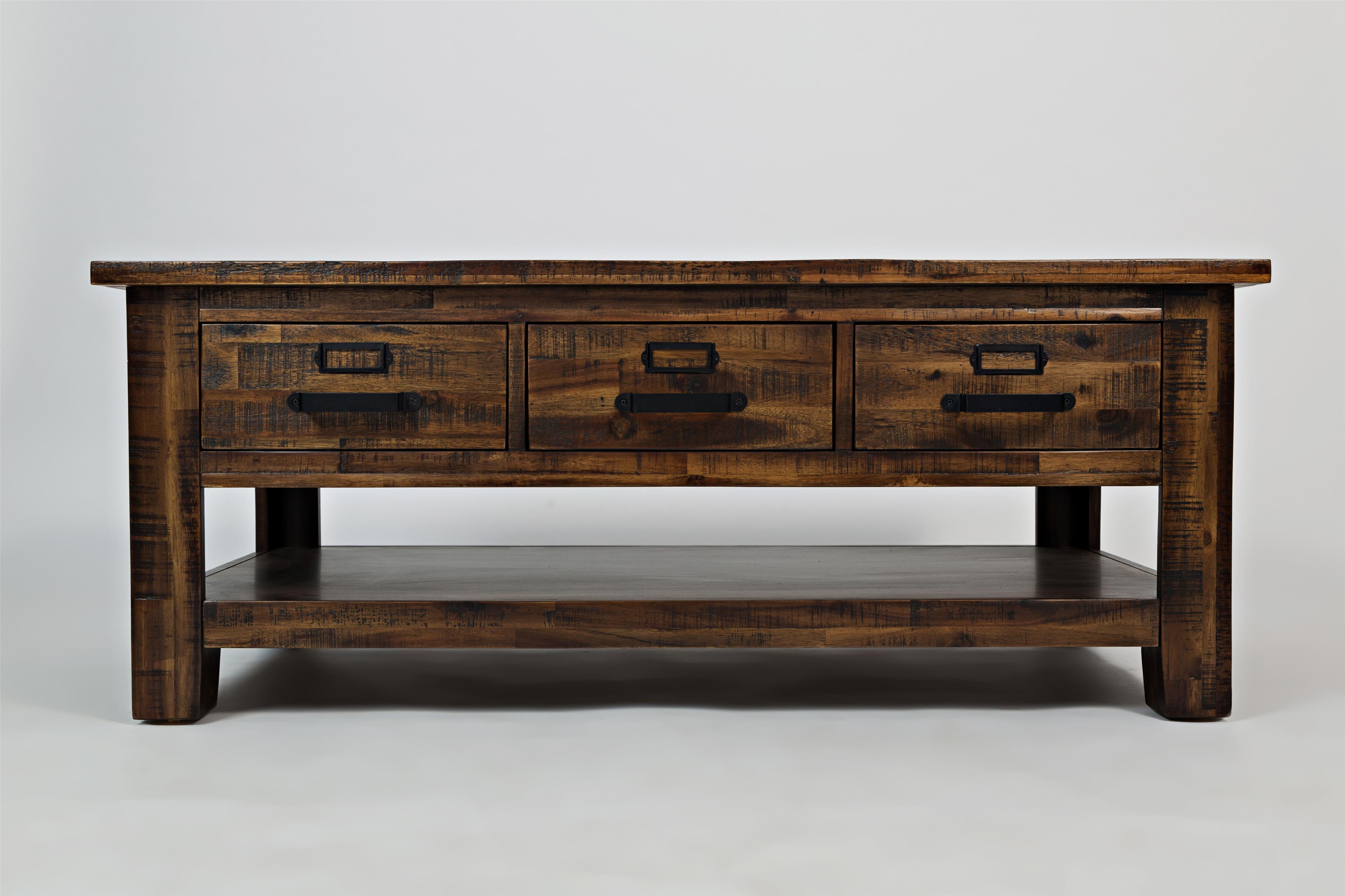 Jofran Cannon ValleyThree Drawer Cocktail Table